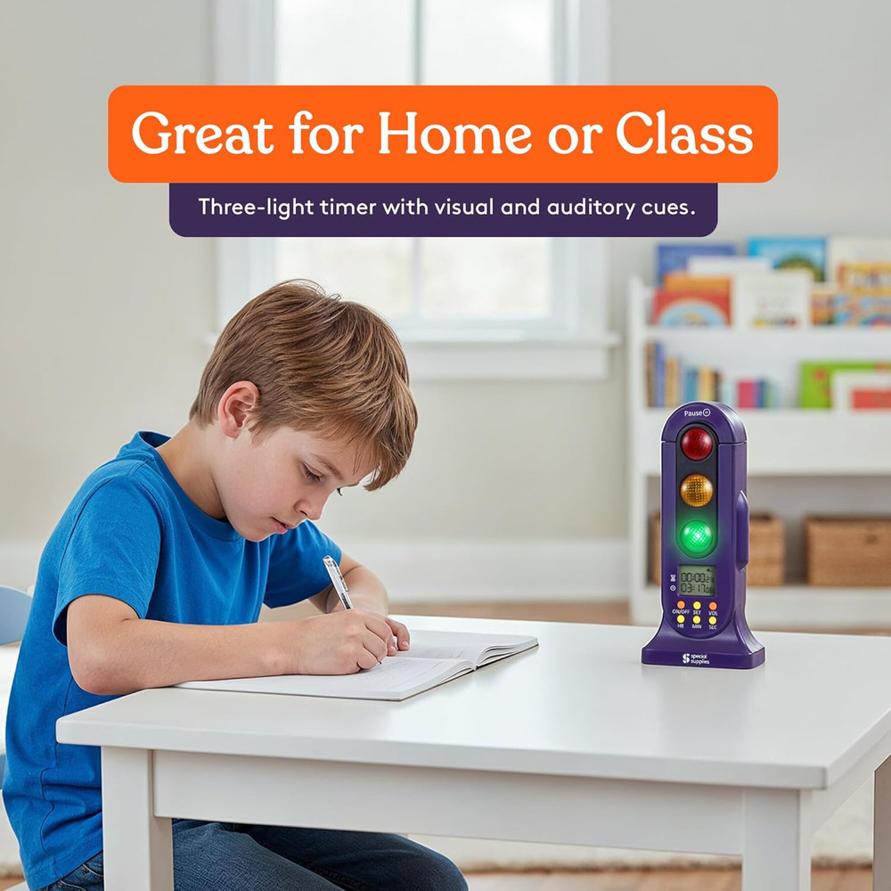 Stoplight Audio Visual Timer for Kids with Lights and Stopwatch Home Classroom