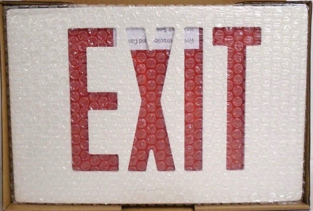 NEW Exitronix Emergency Lighting Exit Sign | 22614 | 400U-WB-WW-G2 | Red Letters