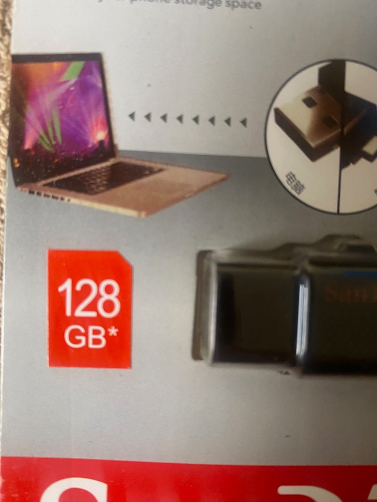 SanDisk Extreme 128GB OTG USB Android Smartphone Flash Drive-SEALED