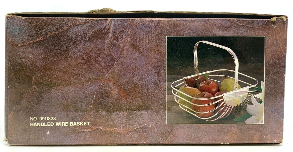New Fruit Bread Basket Silverplate International Silver Wired Removable Handle