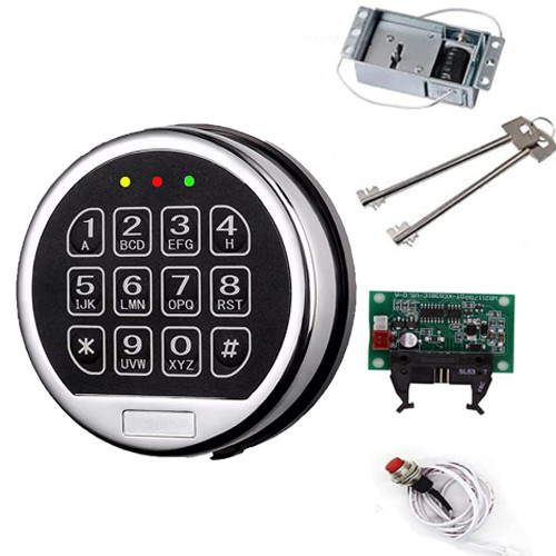 Gun Safe Lock Replacement Solenoid Lock Chrome Digital Keypad With 2 Master Key