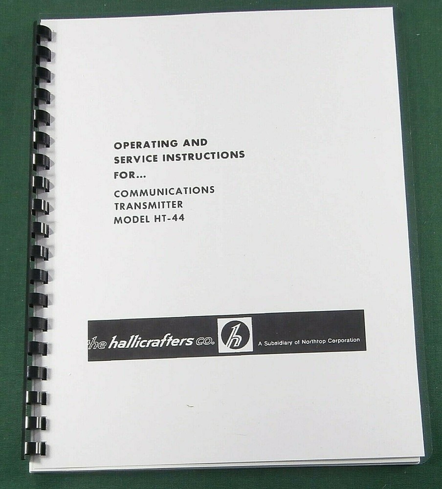 Hallicrafters HT-44 Operating Manual: 11x17" Schematic with Protective Covers!