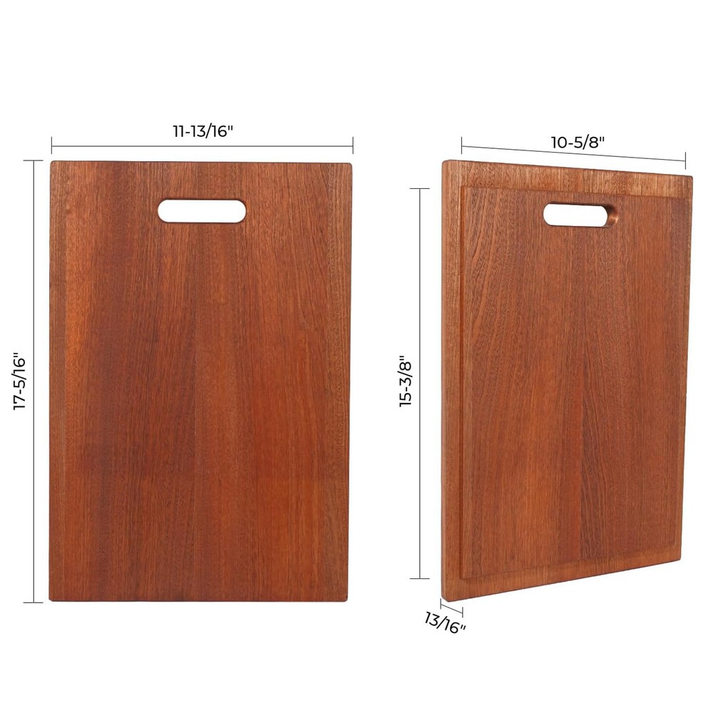 TECASA Cutting Board Sapele Wood Kitchen Chopping Board Butcher Block Heavy Duty