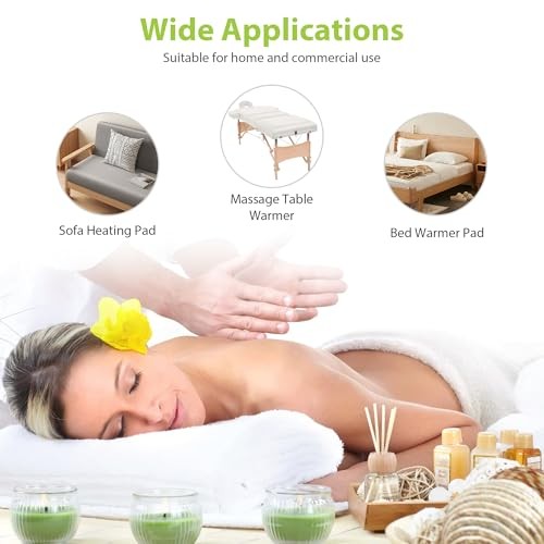 Massage Table Warmer Heating Pad Professional SPA 9 Heating/2-4-8-12H Timer