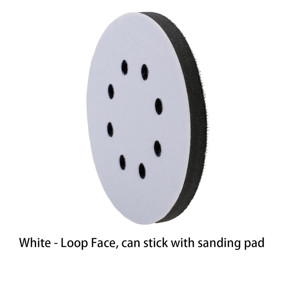 2 Pack 5 Inch 8 Holes Foam Interface Pad Surfprep Foam Sanding Pads for Buffer (