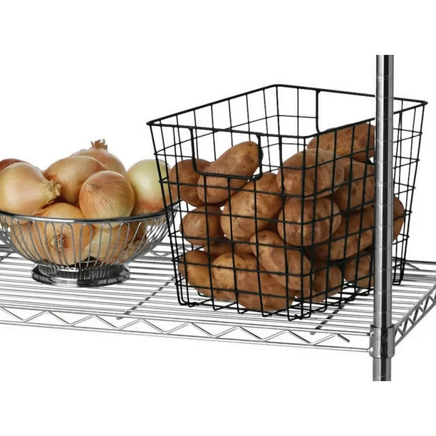 3 Tier Wire Shelf Unit, Chrome, 750 lb Capacity