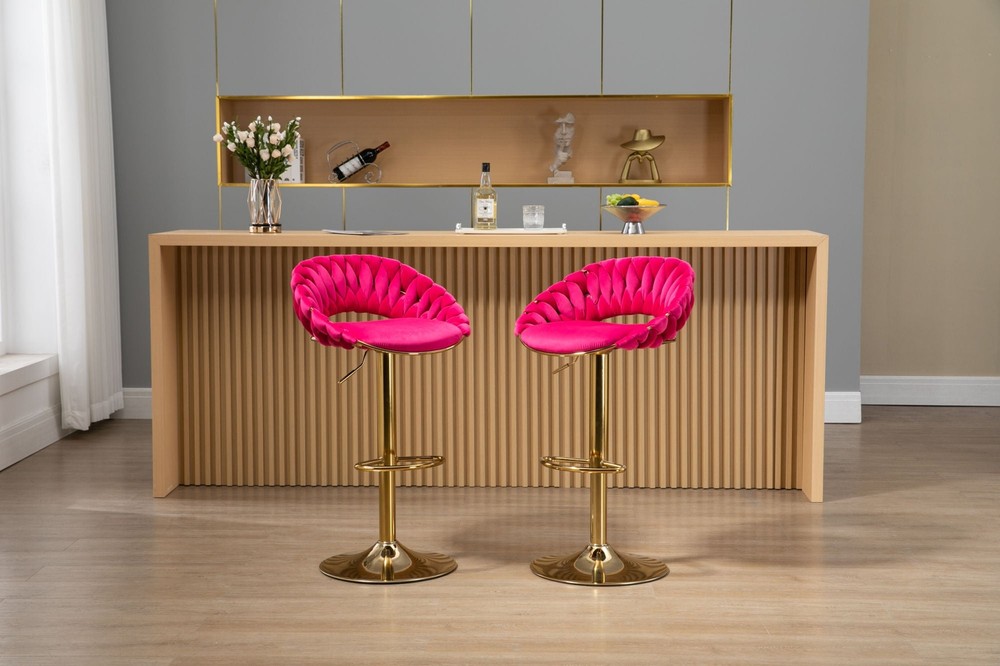 SET2PC COOLMORE Swivel Bar Stools: Adjustable, Footrest, Kitchen & Dining