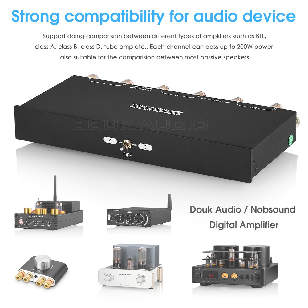 Douk Audio SP102 2 Zone Amplifier / Speaker Switcher Box Stereo Audio Selector