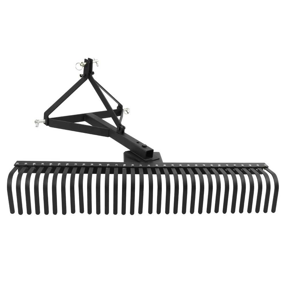 3 Point 60" Landscape Rake For Cat 1 Tractor Hookup Compact Tractors Loader