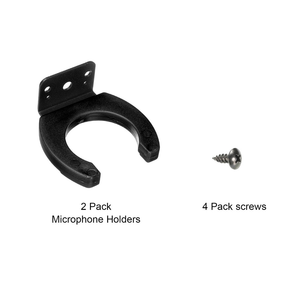 2 Pack Microphone Holders Wall Mounted Mic Holder Microphone Hook Stands Black