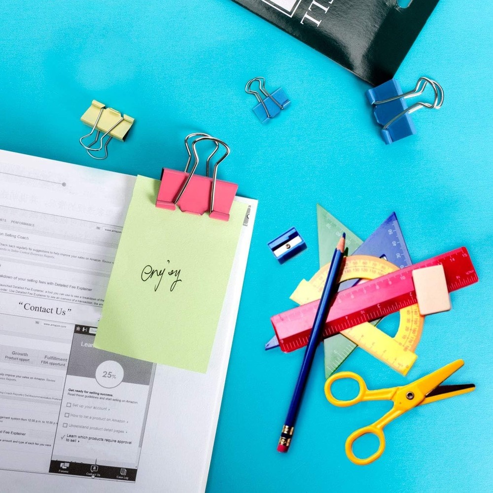 Binder Clips - Assorted Sizes 100 Count, X Large, Medium, Colorful