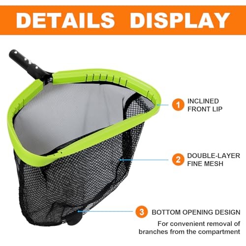 Pool Net,Professional Swimming Pool Leaf 17.5" Double Layer Regular Mesh