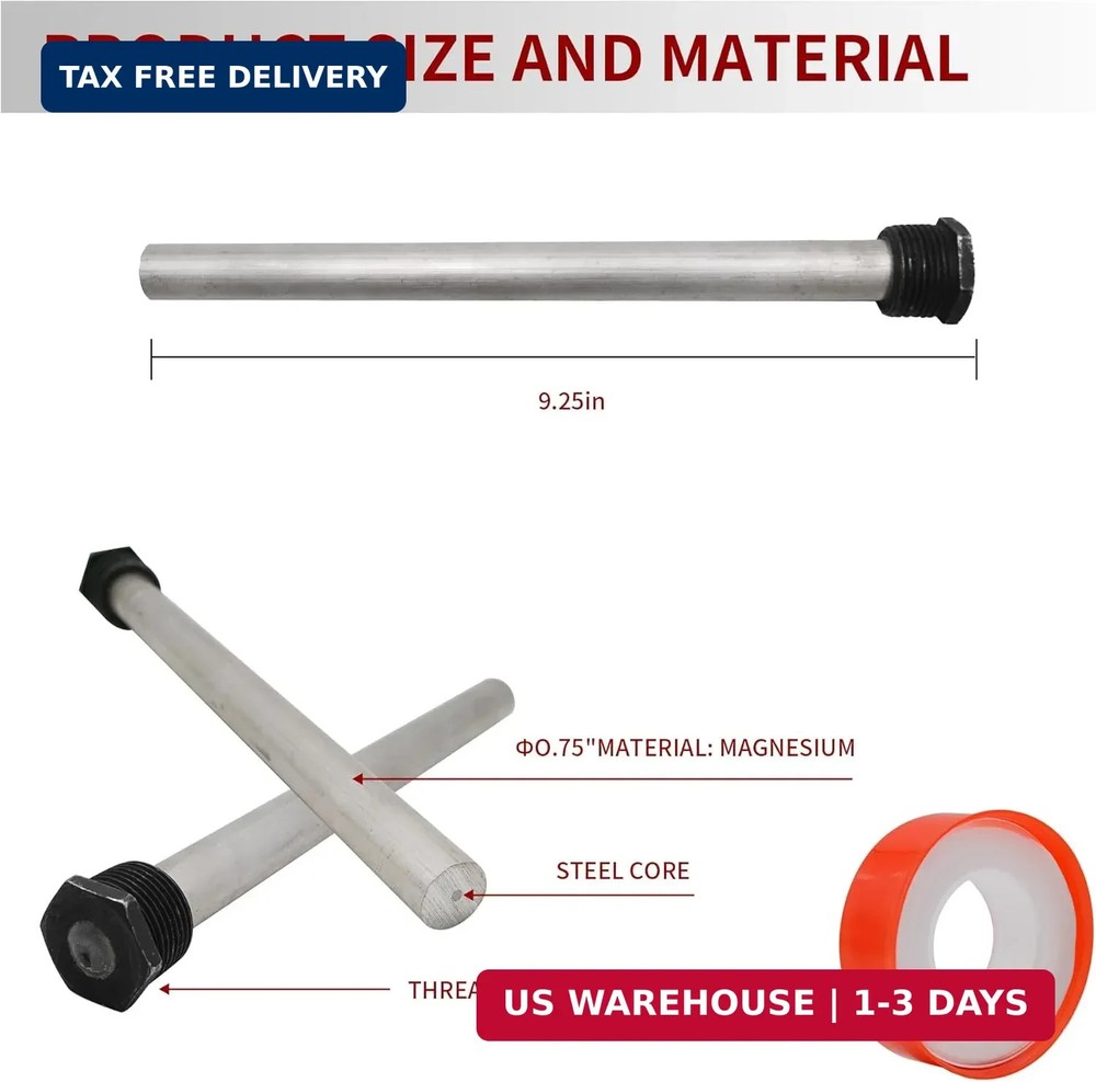 2 Pack RV Water Heater Anode Rods, Anode rod for RV hot water heaters, Replaceme