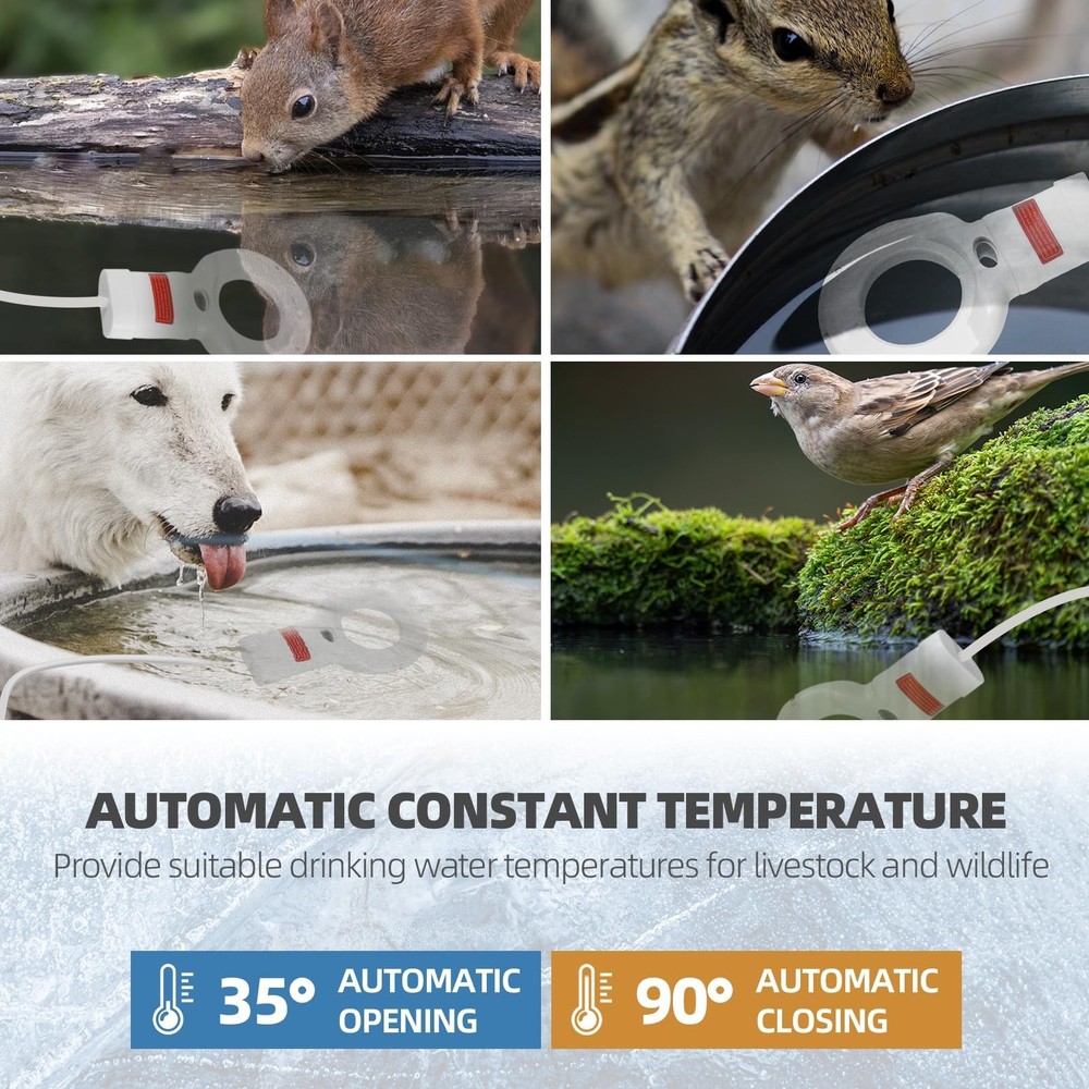 500W Stock Tank De-Icer Trough Heater Aluminum Submersible Water Bucket Deicer