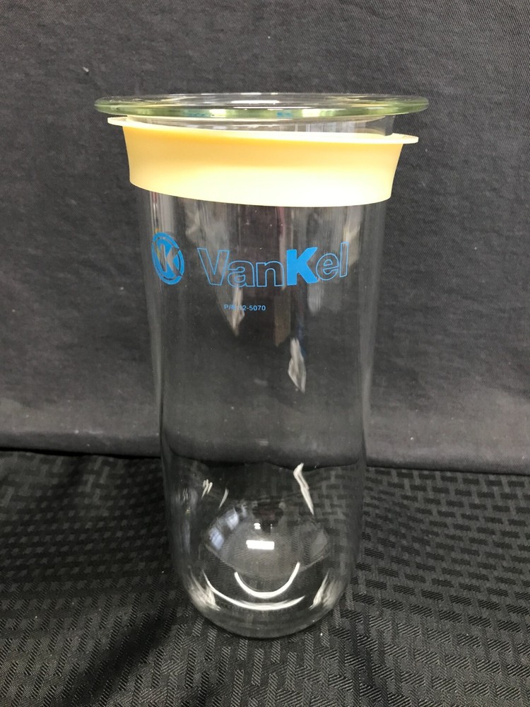 VARIAN VANKEL Glass 2000mL 2L Clear Vessel EaseAlign Dissolution Testing w/Ring