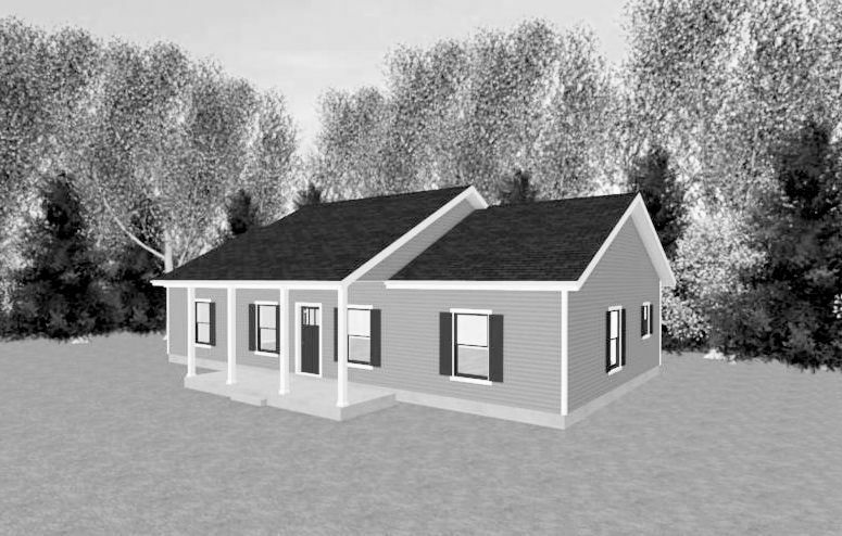 Ranch House Plans 1400 SF 3 Bed 2 Bath Open Floor - Split BR (Blueprints) #1218