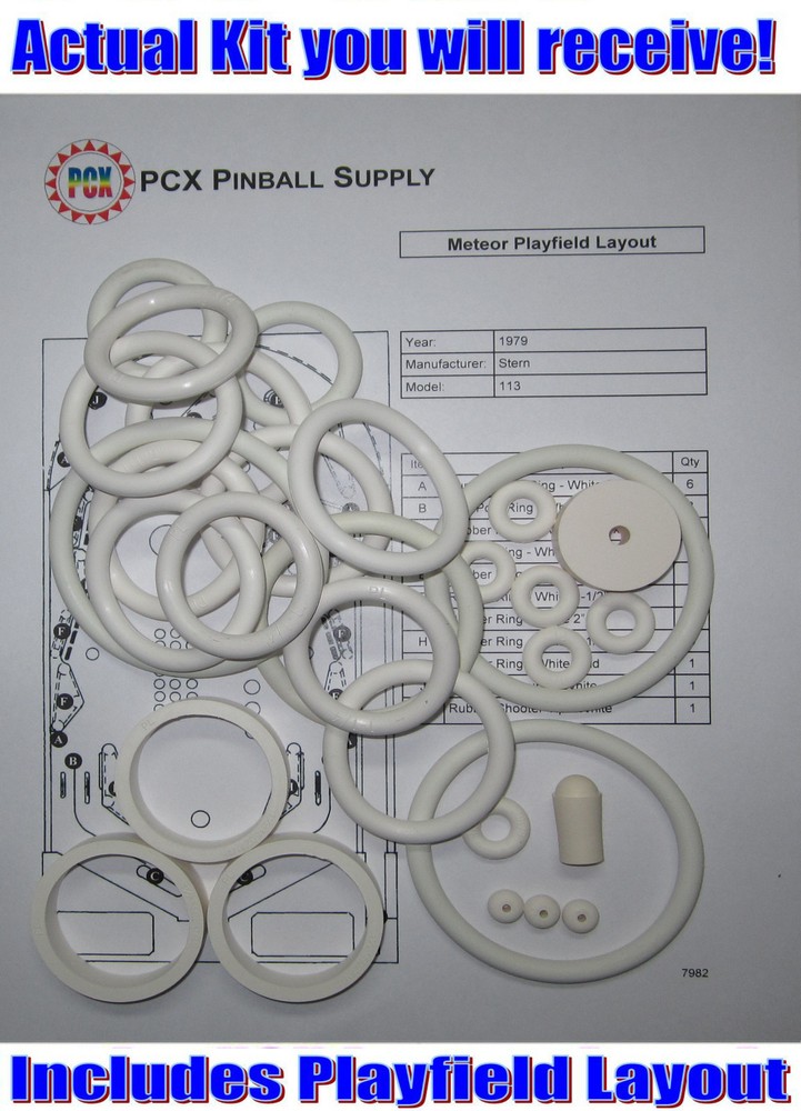 1979 Stern Meteor Pinball Machine Rubber Ring Kit