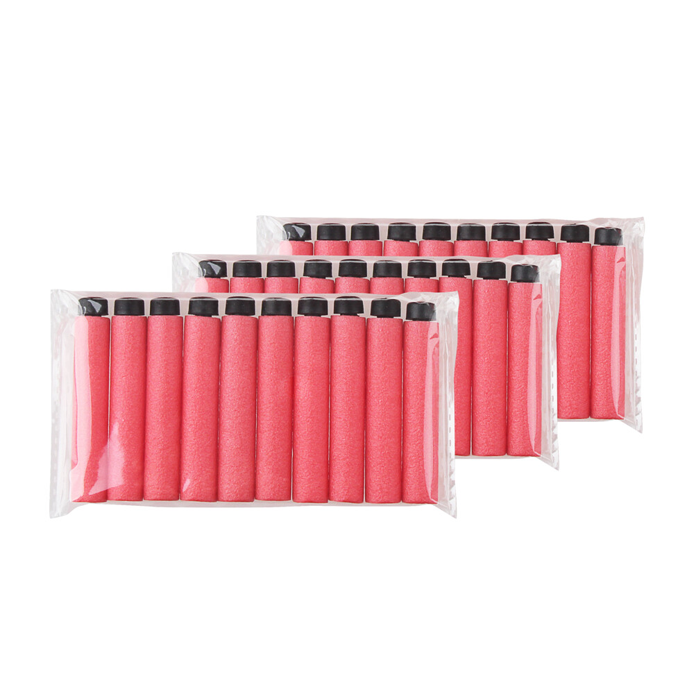 Workermod Long Darts Full Size Foam with Rubber Tip Red for Stryfe Refill Toy