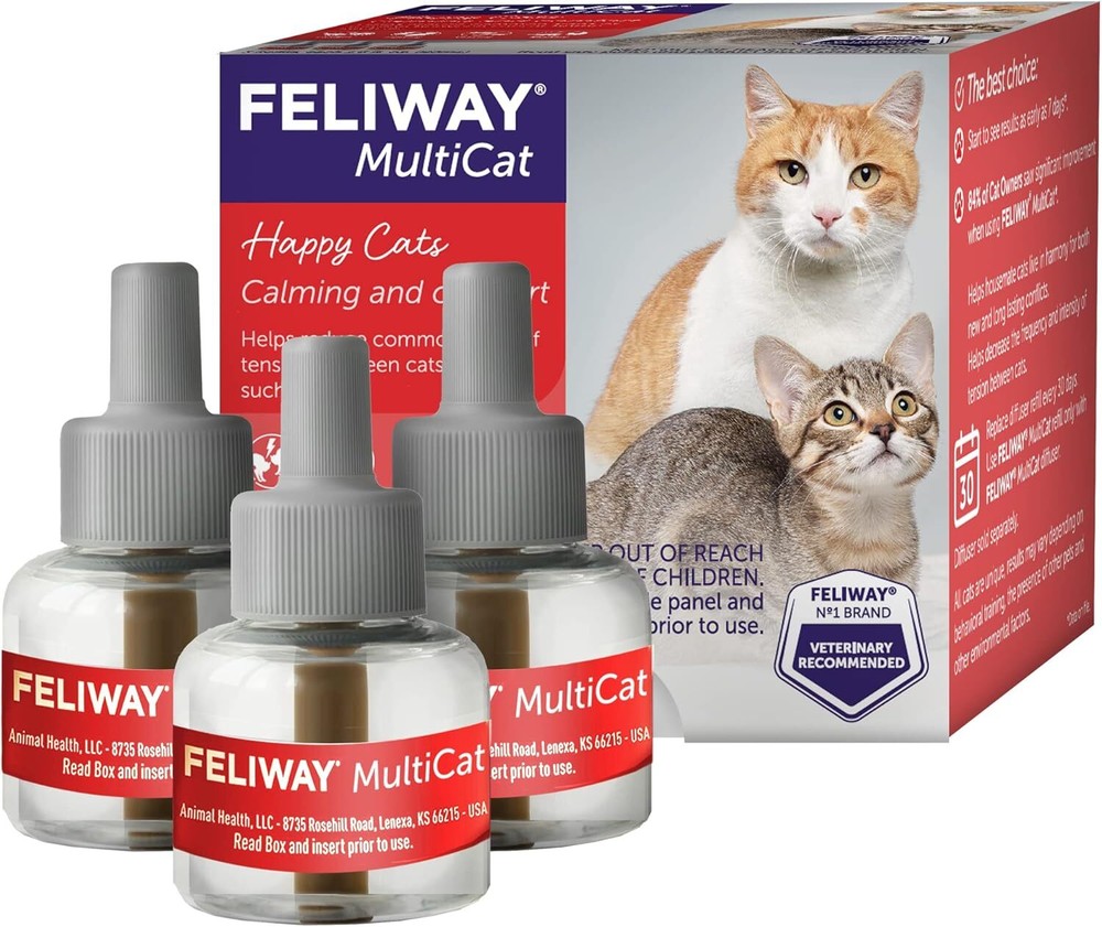 FELIWAY MultiCat Calming Pheromone Cat Calming Diffuser, 30 Day Refill 3/6 Pack