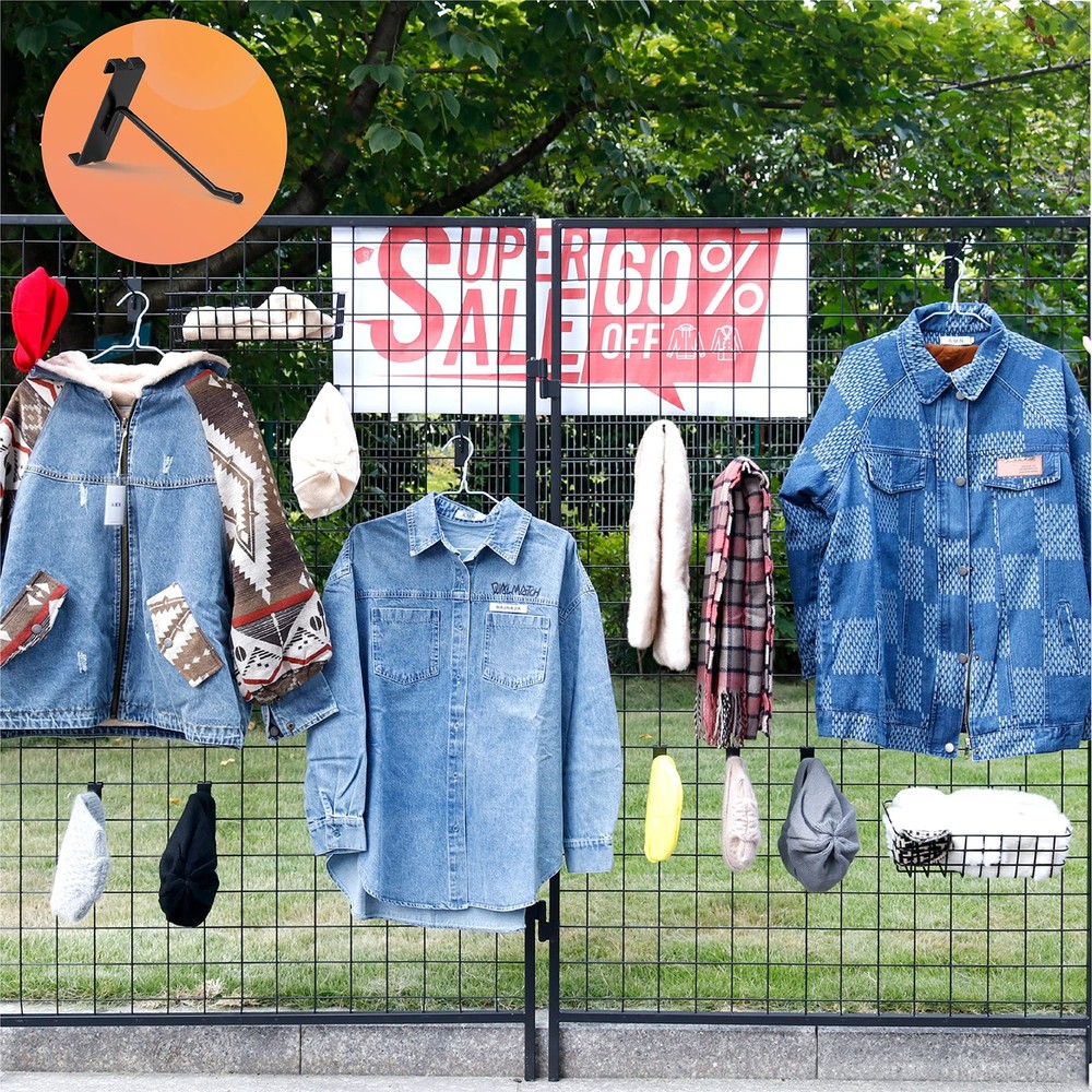 HUHOLE Gridwall Hooks 4 Inch, 32PC Display Hooks for Grid Wall, Hooks for Grid