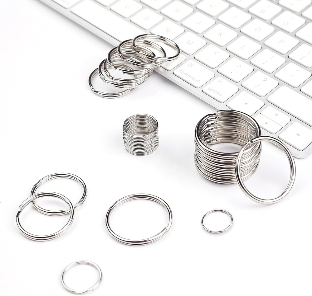 20mm Split Keychain Rings 100pcs Silver