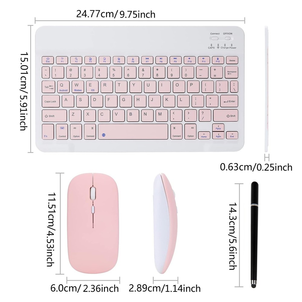 Bluetooth Wireless Keyboard and Mouse For Android IOS PC Phone Tablet Samsung