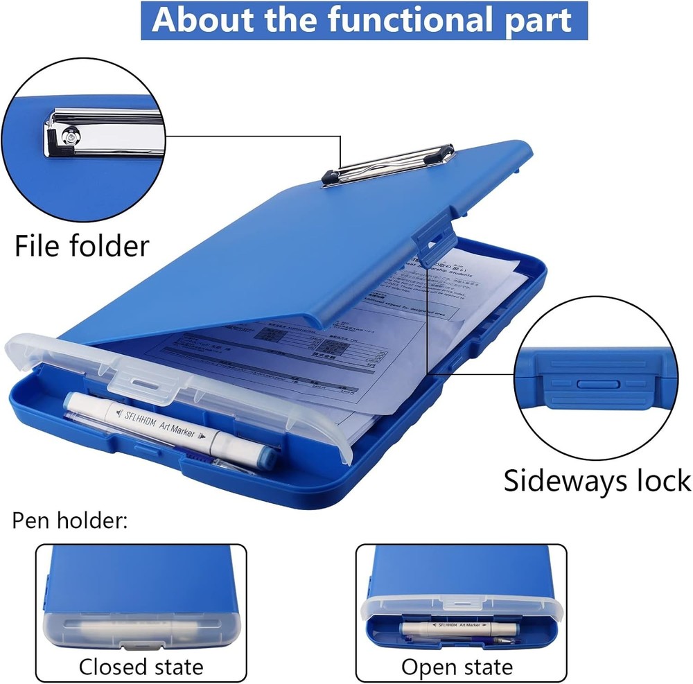 Multi-Functional A4 Plastic Clipboard with Storage - Ideal for Professionals