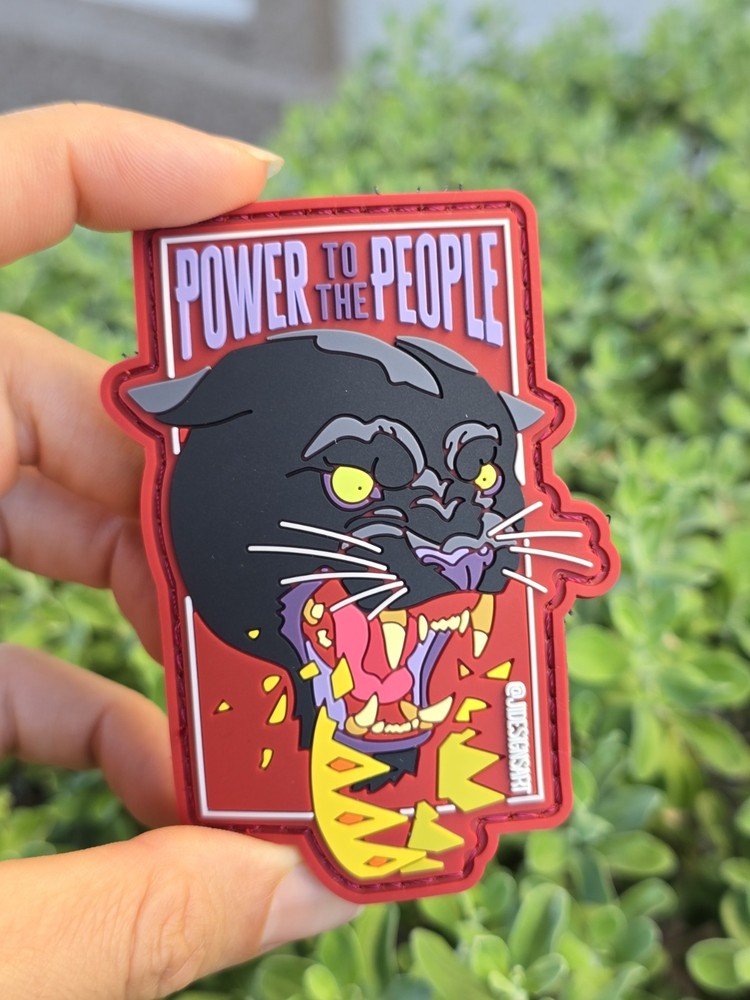 Black Panthers Hook And Loop PVC Patch