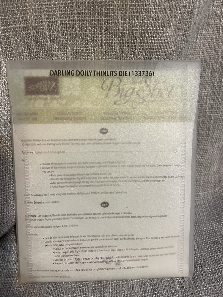 Stampin Up Darling Doily Retired Thinlits Big Shot Sizzix Read 133736