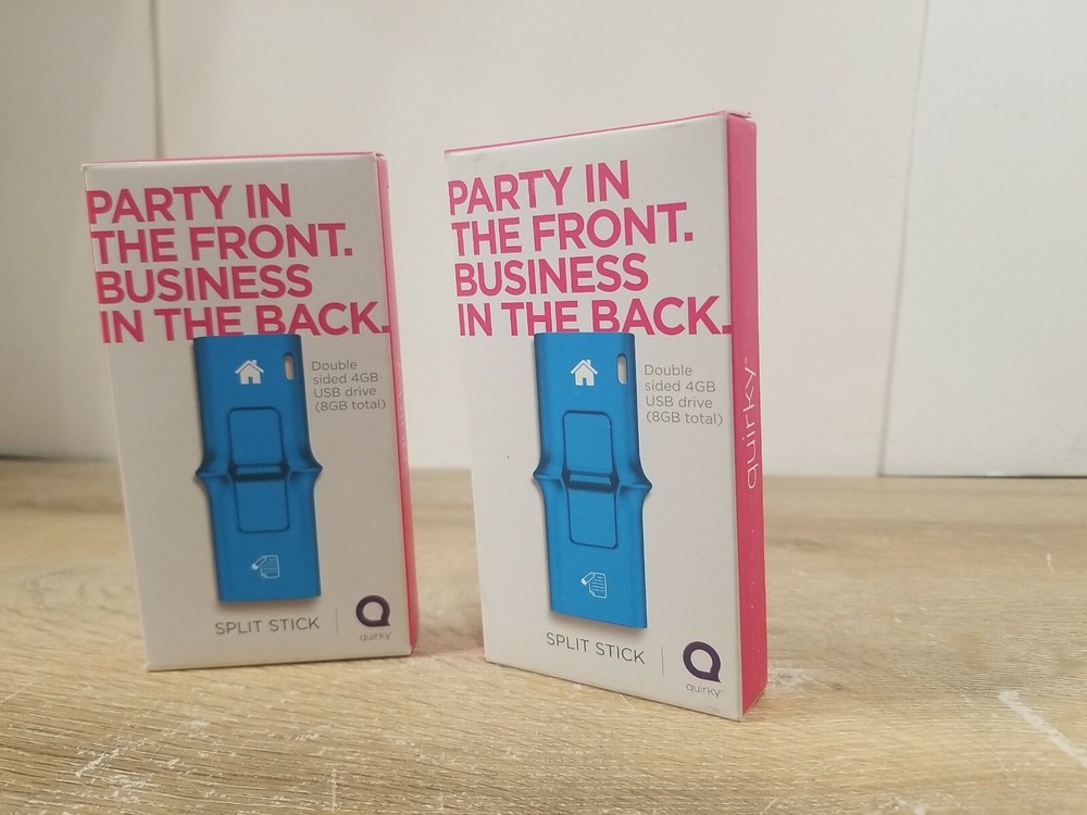 (2 packs) Quirky Split Stick USB Drive 8GB