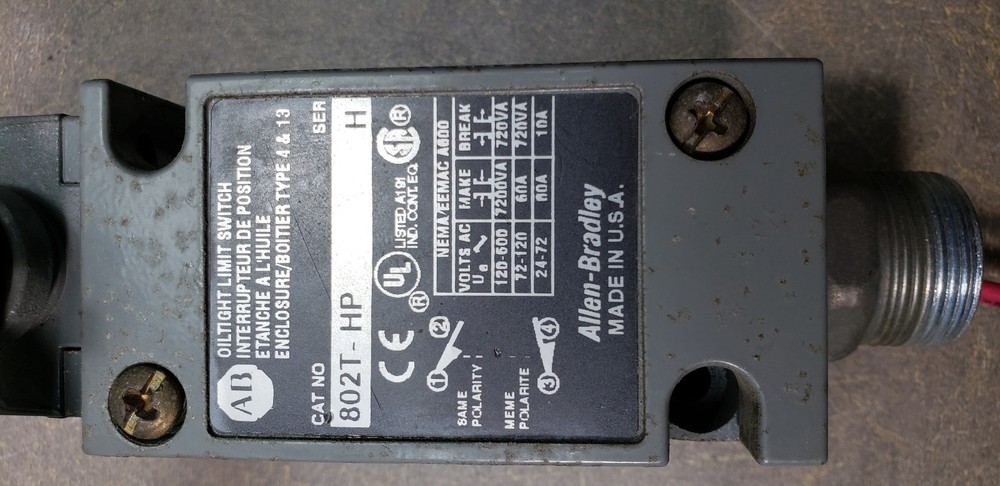 Allen Bradley 802T-HP Spring Return Lever Compact Limit Switch. Ser H