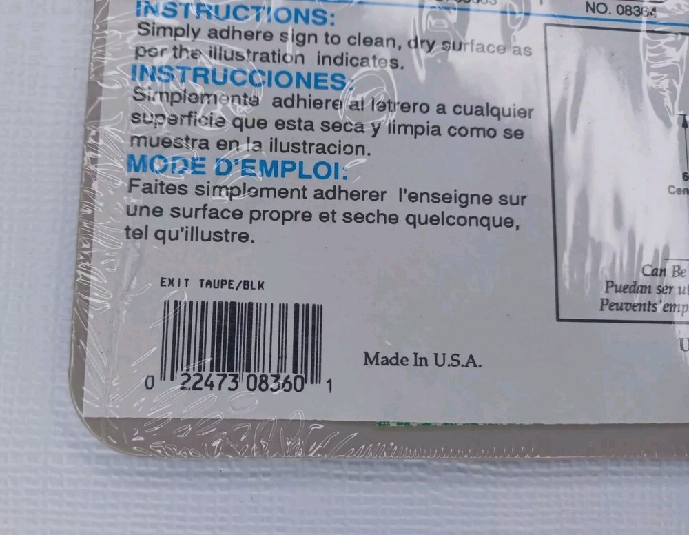 Exit Sign ADA Compliance Braille New