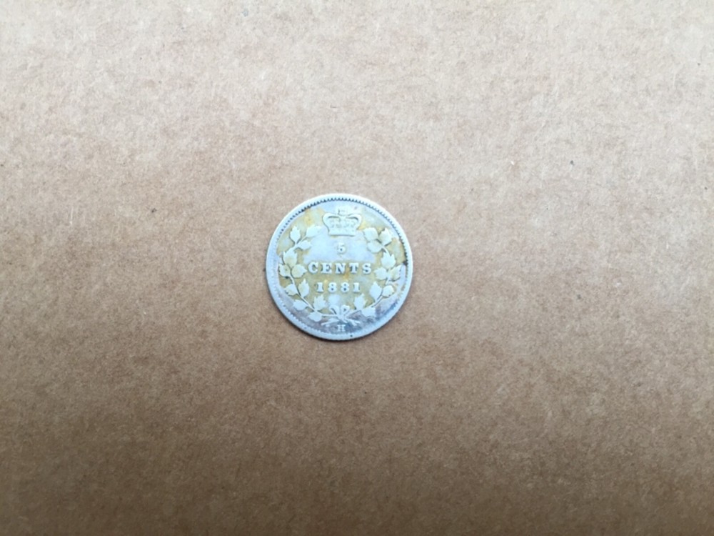 1881 canada 5 cent silver coin nickel
