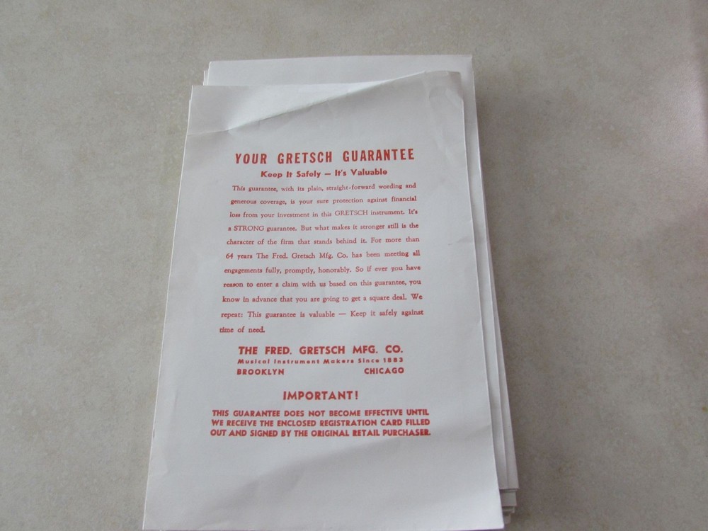 VINTAGE Gretsch LITERATURE/ENVELOPES