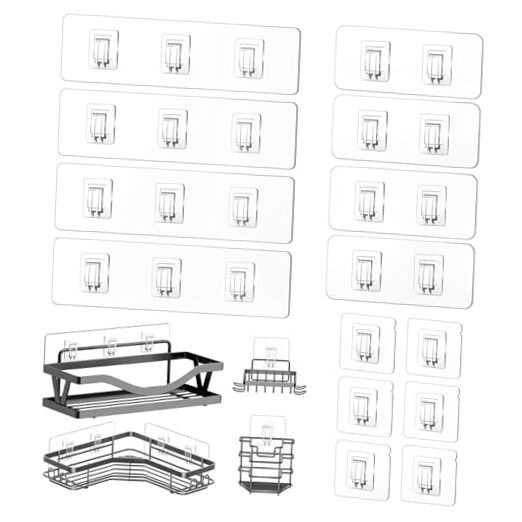 14 Pack Shower Caddy Replacement, Strong Hooks, No Transparent-Upgrade 14Pack