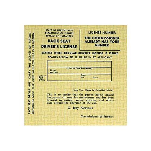 Back Seat Drivers License