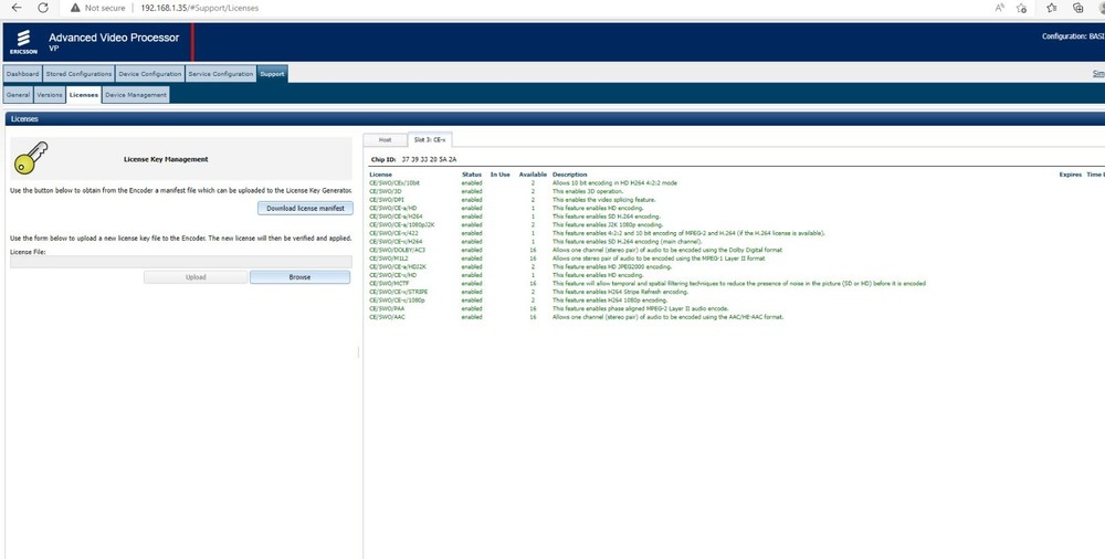 Ericsson MediaKind Tandberg AVP2000 Contribution Encoder CE-X Data/GPI AllLicens