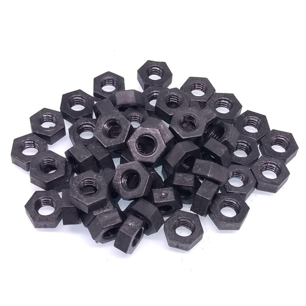 500pcs M4 Metric Thread Insert Screw Fastener Black Nylon Hex Nut