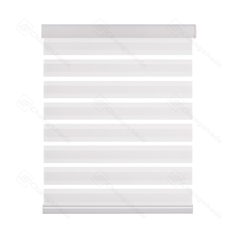 Cordless Custom Size Dual Layer Light Filtering Zebra Shades Roller Blinds