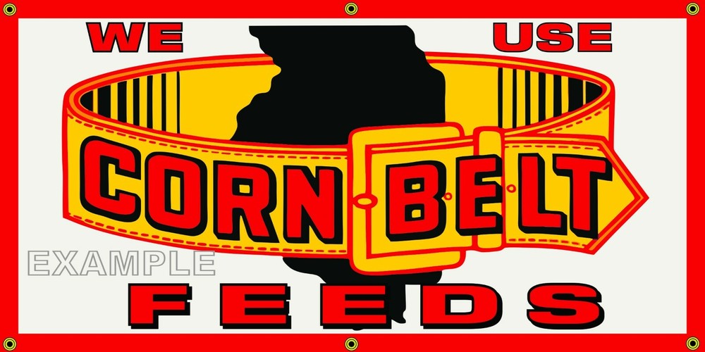 CORN BELT FEEDS FARM GENERAL STORE ROADSIDE OLD SIGN REMAKE BANNER SIZE OPTIONS