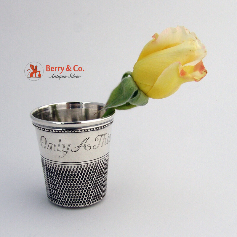 Only a Thimble Full Shot Cup Sterling Silver Thomae 1940 No Monograms
