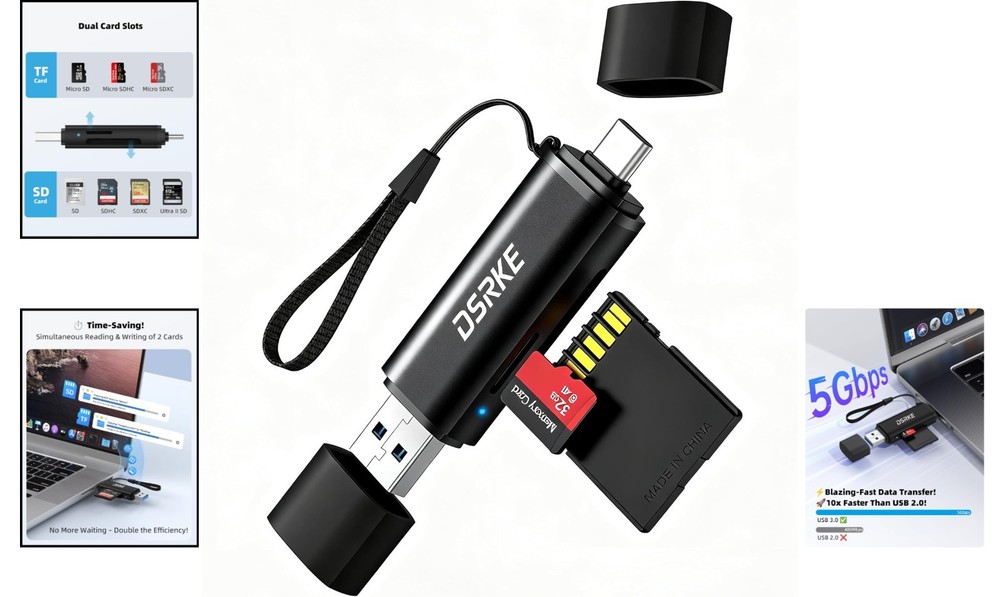 Lightweight SD Card Adapter with Plug & Play - Compatible with All Devices