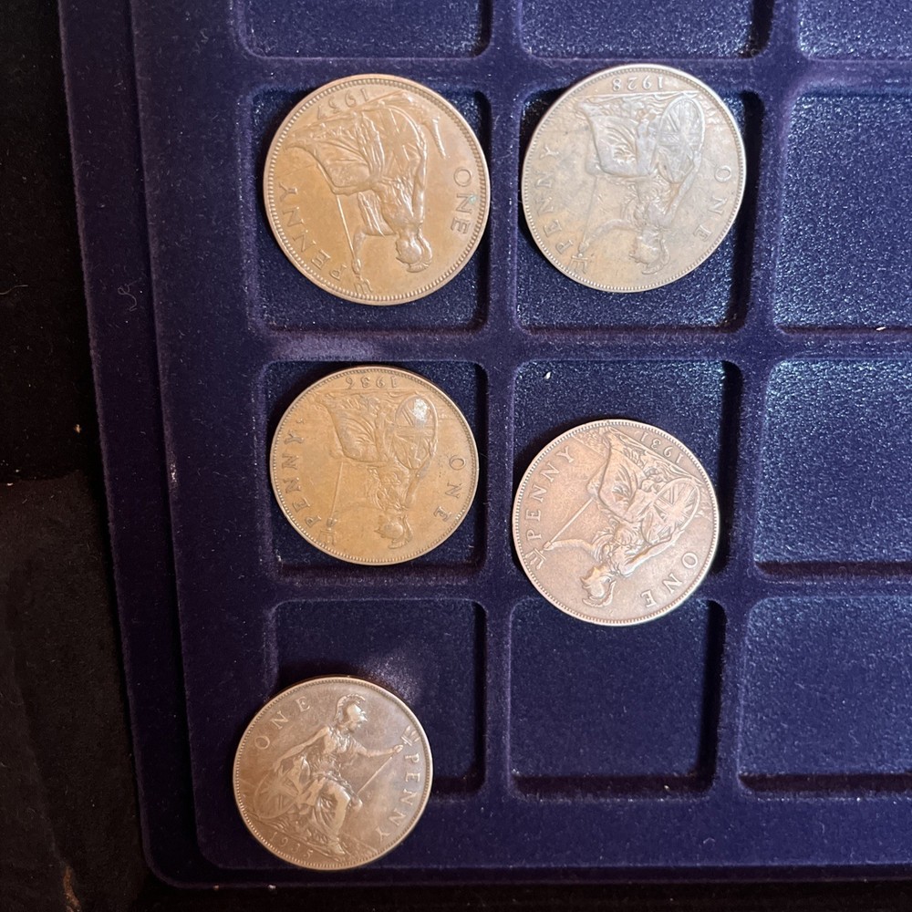 Large coin collection in case