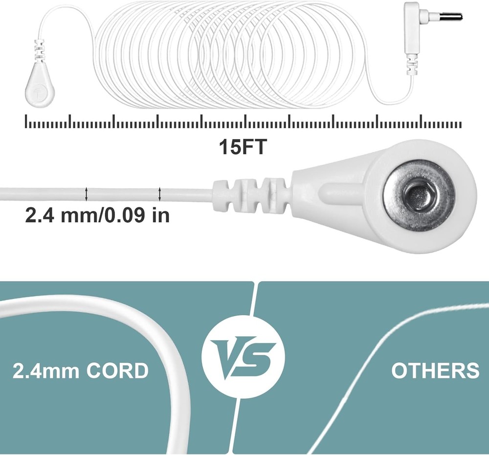 Universal Grounding Cord for Products, 15ft Replacement white
