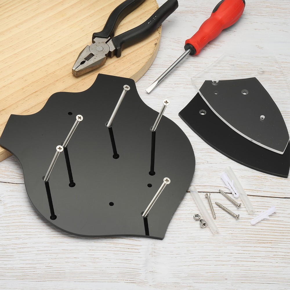 Sword Holder Wall Mount Sword Racks with Mounting Tools, Black(Double Sword)