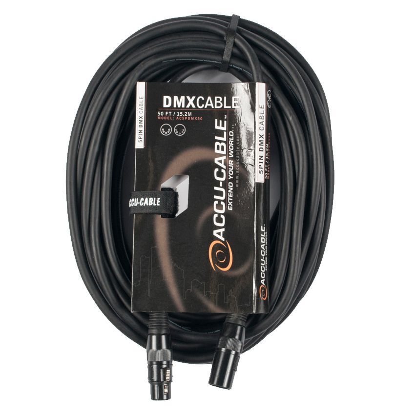 Accu-Cable 5-Pin DMX Cable, 50 ft
