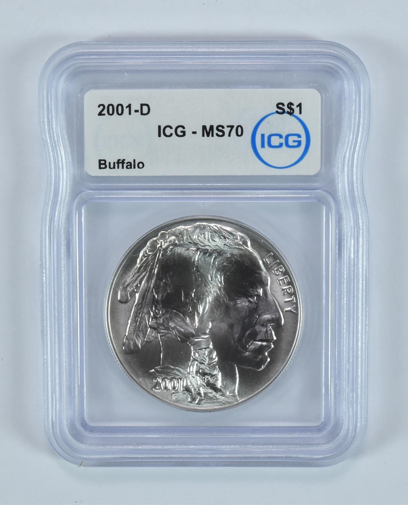 2001-D Buffalo Commemorative Silver Dollar MS70 ICG