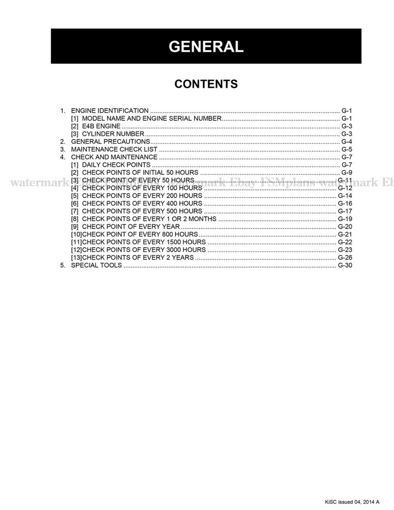 Kubota Engine 05-E4B 05-E4BG Workshop Service Manual