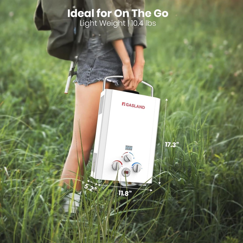 Gasland Portable Tankless Gas Water Heater Hot Tub Poolside Shower Outdoor Camp