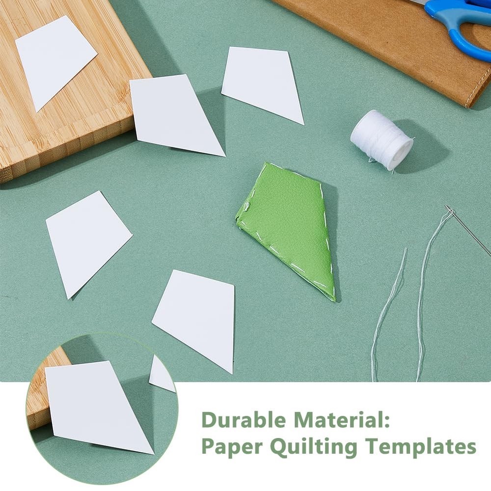 200 PCS White Trapezoid Quilting Paper Templates English Piecing Patchwork